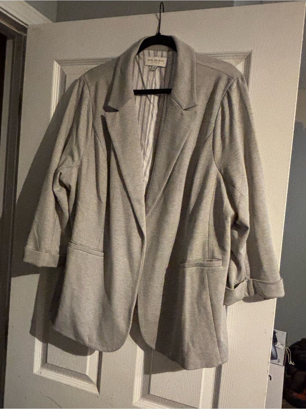 Skies Are Blue Light Gray Relaxed Blazer